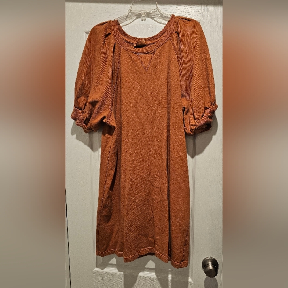 Rust Orange Knit Dress